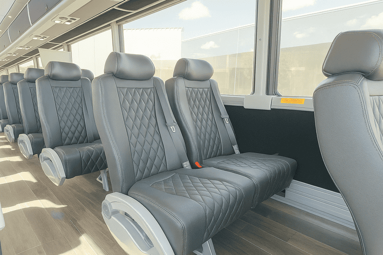 interior of Coach Bus Yonkers charter bus